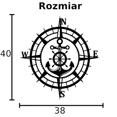 Róża wiatrów Kotwica DEKORACJA ŚCIENNA obraz na ścianę